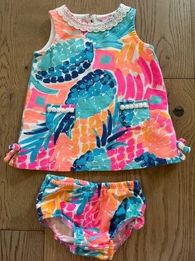 Lilly Pulitzer Girls Tropical Pineapple Tank & Bloomer Set in Pink, Teal, Coral